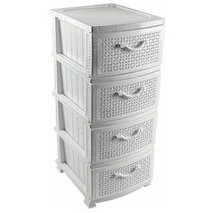 Комод "Ромашка" 4 ящика белый РОССПЛАСТ