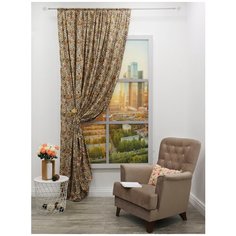 Amore Mio Классические шторы Makkedah Цвет: Коричневый, Бежевый, Серый br22387