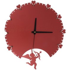 Часы настенные "Купидон", с маятником, цвет: красный. 95184 Эврика