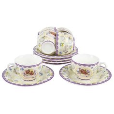 Кофейный сервиз Nouvelle Home "Анютины глазки" (подарочная упаковка), 6 персон, 12 предм.