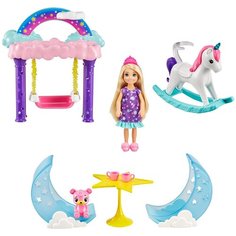 Набор игровой Barbie Вечеринка с ночевкой Челси с питомцем и аксессуарами GTF50