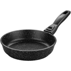 Сковорода Elan gallery Гармония вкуса/Гранит Мечта, 20 см, съемная ручка, черный мрамор