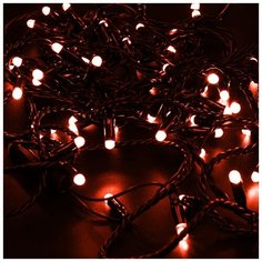 Гирлянда NEON-NIGHT Нить, 305-172, 1000 см, 100 ламп, красный/черный провод