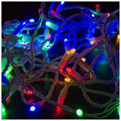 Гирлянда NEON-NIGHT Нить, 305-169, 1000 см, 100 ламп, мультиколор/белый провод