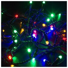 Гирлянда NEON-NIGHT Нить, 305-179, 1000 см, 100 ламп, мультиколор/черный повод