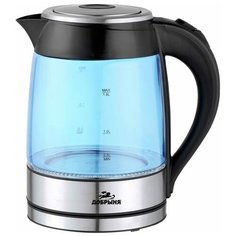 Чайник Добрыня DO-1228B, серебристый/голубой