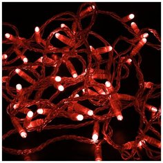 Гирлянда NEON-NIGHT Нить, 305-182, 1000 см, 100 ламп, красный/бесцветный провод