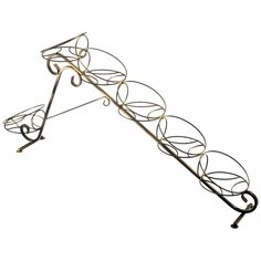 Подставка на подоконник Engard "Горка", 6-местная, цвет: черный, золотой, 56 х 110 х 18 см