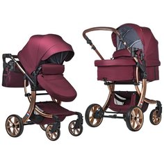 Коляска трансформер Aimile Original New Gold (Вишнёвый NDG-2) Farfello