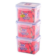 Xeonic Набор контейнеров 1.3 л 3 шт., синий/прозрачный