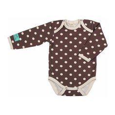 Боди Lucky Child Улитки с длинным рукавом размер 68-74, коричневый