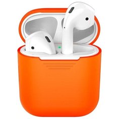 Силиконовый чехол для наушников AirPods Deppa (оранжевый)