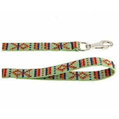 Поводок Каскад Орнамент нейлон зеленый для собак (160 x 1 см, Зеленый)