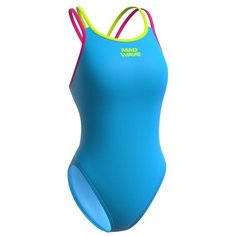 Купальник MAD WAVE Crossback PBT, размер 46, голубой