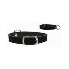 Ошейник Дарэлл Люкс кожаный двухслойный (10 мм х 28 см, Черный)