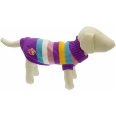Свитер Каскад в полоску фиолетовый для собак (35 см, Фиолетовый)