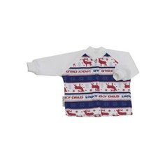 Кофта детская Lucky Child Скандинавия футер размер 56-62, белый