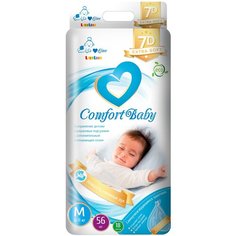 LikeLine подгузники ComfortBaby 7D Extra Soft М (6-11 кг) 56 шт. + 18 самоутилизирующихся пакетиков, Зверушки