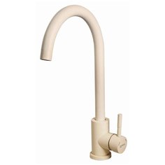 Смеситель д/кухни TURDUS 35мм с высоким изливом steel 22k off-whit stone слоновая кость ш.к.0525