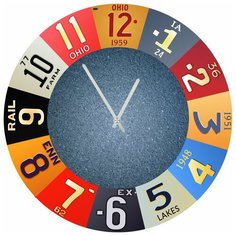 SvS Настенные часы SvS 3502933 Серый рисунок в яркой рамке СВС