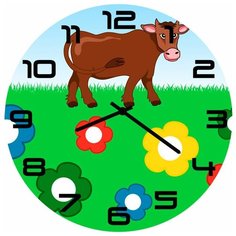SvS Настенные часы SvS 3502618 Корова на лужайке СВС