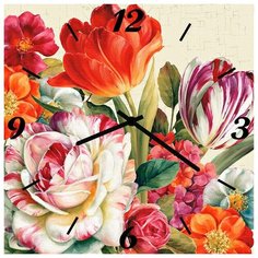 SvS Настенные часы SvS 3502856 Набор красивых цветов СВС