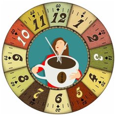 SvS Настенные часы SvS 3002305 Женщина с чашкой кофе СВС