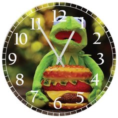 SvS Настенные часы SvS 3001226 Kids Лягушонок с бургером СВС