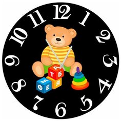 SvS Настенные часы SvS 4002646 Мишка с кубиками и юлой СВС