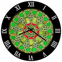 SvS Настенные часы SvS 3002819 Зелено-красный узор СВС