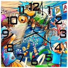 SvS Настенные часы SvS 3502659 Игра сбей ослика получи конфет СВС