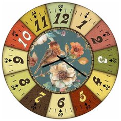 SvS Настенные часы SvS 3002328 Цветы и птичка СВС