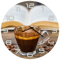 SvS Настенные часы SvS 3002278 Kitchen Чашка кофе, книга и зерна СВС