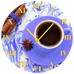 SvS Настенные часы SvS 3502309 Кофе на фиолетовом блюдце СВС