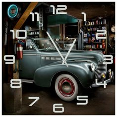 SvS Настенные часы SvS 4002375 Ретро-авто в гараже СВС