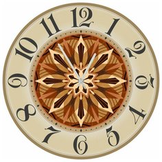 SvS Настенные часы SvS 3502882 Коричневый узор в бежевой рамке СВС