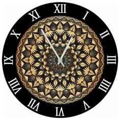 SvS Настенные часы SvS 3002888 Черно-бежевый узор СВС