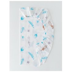 СОНиКА Простыня на резинке Перышки 120 х 60 см ментоловый