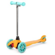Самокат детский 3-х колесный оранжевый Scooter, колеса светятся