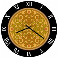 SvS Настенные часы SvS 3002837 Желтый узор СВС