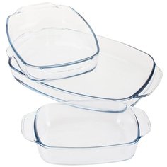 Набор стеклянных форм для запекания, 3 штуки Kilux