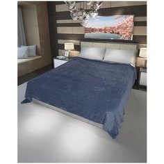 Плед Two Owls Велсофт евро 200x220 см, серо-голубой