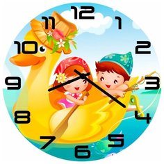 SvS Настенные часы SvS 3502620 Дети плывут на уточке СВС
