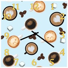 SvS Настенные часы SvS 3002271 Kitchen Летящие чашки кофе и кусочки сахара СВС