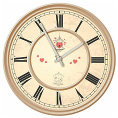 SvS Настенные часы SvS 3001041 Classic Птички в клетке с сердцами СВС