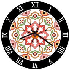 SvS Настенные часы SvS 3502835 Красно-зеленый узор СВС