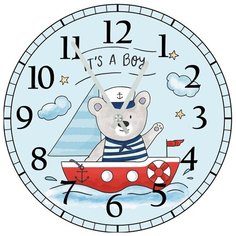 SvS Настенные часы SvS 3001225 Kids Мишка-моряк СВС