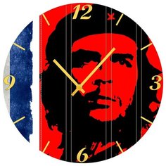 SvS Настенные часы SvS 3501606 Че Геварра на флаге СВС
