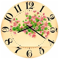 SvS Настенные часы SvS 4002791 Цветы на бежевом СВС