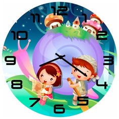 SvS Настенные часы SvS 3002610 Две девочки в абстрактном мире СВС